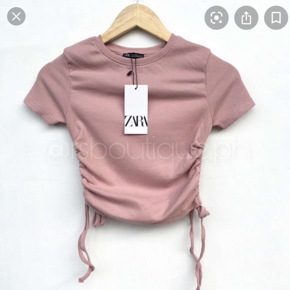 Zara side ruched crop top